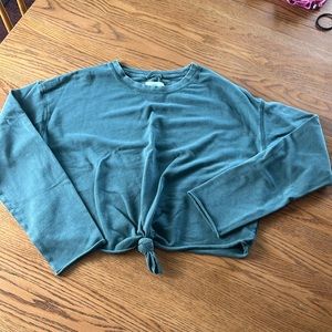 Aerie green tie front top